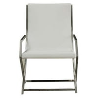 Rafael presvlaka akcentna stolica u bijelom i nehrđajućem čeliku