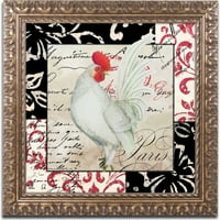 Zaštitni znak Likovna umjetnost Europa White Rooster Umjetnost platna u boji Pekara, Zlatni okićeni okvir