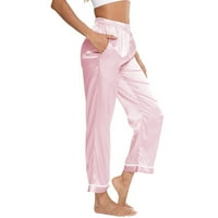 Intimates For Women Sling Sleepwear Long Pants Strap Nightwear Lace Trim Satin Cami Pant Pidžama