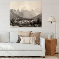Art DesimanArt Monohrome Mont Blanc Mountain Zemlja platno Zidno umjetnosti Ispis u. Visoko