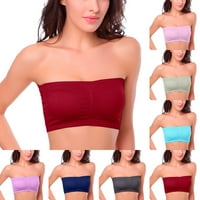 Quealent Womens Plus Size Clearance, Womens Plus Size Women Strapless Bra Size Plus Removable Padded Top