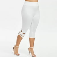 Pntutb ženske pantalone klirens, ženske Plus veličine čvrste šuplje elastične struka modni Casual helanke