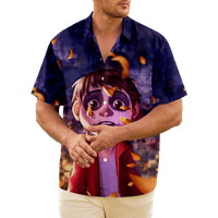 Coco tema košulja Casual dugme Down Tee Tops za odrasle i dijete sa džepom na grudima