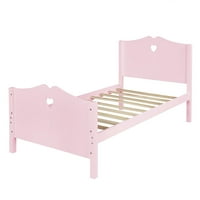 Irene Inevent Wood Platform Bed, Twin, Pink