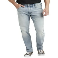 Srebrne Jeans Co. Muške Eddie opuštene fit sužene noge Jeans Big & Visok, struk veličine 38-56