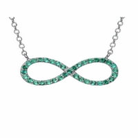 Stvorena zelena safir Infinity Sterling srebrna ogrlica, 18