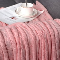 Jedinstvene usluge pamučni kabel pletene bacajte krevet pokrivač ružičaste boje 60 78