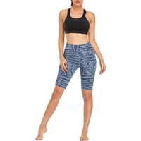 lystmrge yoga hlače najlon Flare Textu yoga hlače plus size yoga hlače za žene džepovi ženski Print Sport