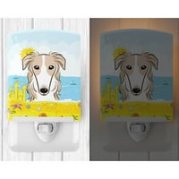 Caroline's bysures BB2096CNL Borzoi ljetna plaža keramička noćna svjetlost, 6x4x3