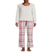 Gloria Vanderbilt ženski i ženski Plus Dugi rukav Set pidžame i pantalona, 2 komada