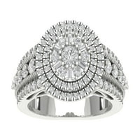 Araiya 10k dijamantski Halo klaster prsten od bijelog zlata za žene, veličina 7