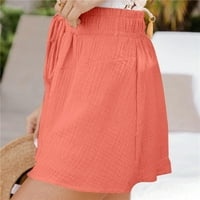 Plus kratke hlače za žene Ljetne elastične kratke hlače na plaži sa visokim strukom Čvrsti povremeni punilarni
