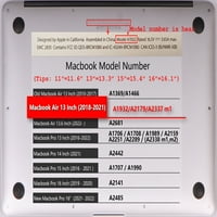 Kaishek Hard Shell Case kompatibilan je najnoviji macbook zrak s mrežnom ekranom i ID dodirom USB tip-c