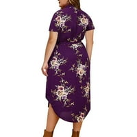 Sunce haljine Casual cvijet veličina dugme haljine rukav štampani veliki rever duga kratka Ženska Ženska
