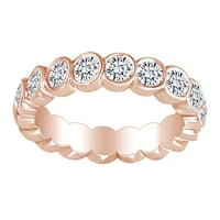 Karatni okrugli oblik bijeli prirodni dijamantski okvir Set vječnog vjenčanog prstena u 14k prstenu od