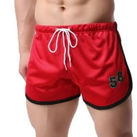 pgeraug muške trenirke šorc fitnes bodibilding kratke BK l kargo pantalone za muškarce crvene 2XL