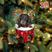 Božić pas Ornament drveni XMA Drvo viseći znak statue Decor privjesak A G Q3H9