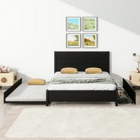 Euroco Metal Queen size platformski krevet sa fiokama i dvostrukim pendrekom, čvrsti metalni okvir sa