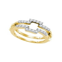 Čvrsta 14k žutog zlata okrugli dijamant kvadrat Wrap prsten Guard pojačivač vjenčanje Band Ct. - Veličina