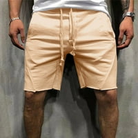 Qiaocaity Summer muške ljetne kratke hlače labava ravna plaža srednji Casual sportovi pantalone sa pet