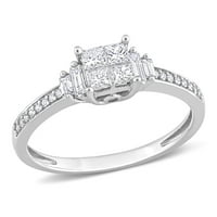 Miabella ženski karat T. W. paralelni Baguette-rez, princeza-rez i dijamant 14kt zaručnički prsten od