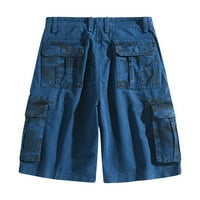 Mens Camo Cargo Shorts Lagana više džepa kratke hlače Kamuflaža Vanjski Twill Truckovi kratke hlače Plavi