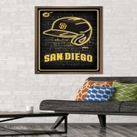 San Diego Padres - Neonska kaciga zidni poster, 22.375 34 Uramljeno