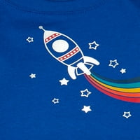 Garanimals Baby Boys' Rainbow Rocketship Bodi Sa Dugim Rukavima