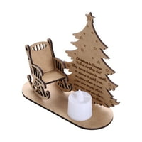 Eyicmarn drveni ukrasi sa svetlom svijećom, božićno drvce Anđeoski oblik u obliku srca Dekoracija za delu