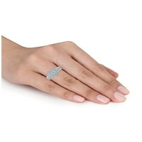 1-karat T. W. Brilliance Fine Jewelry dijamantski zaručnički prsten izrezan u srce od 10kt bijelog zlata,
