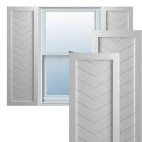 Ekena Millwork 18 W 58 H True Fit PVC Single Panel Chevron Modern Style fiksni Mount roletne, grundiran