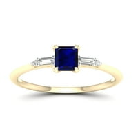 Imperial dragi kamen 10k žuto zlato osmougaoni rez plavi safir 1 10ct TW dijamant ženski prsten