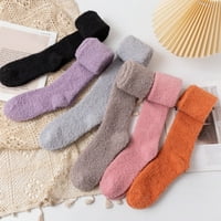 Miyuadkai čarape termo za ženske koralne pruge šareni lagani Casual zimski Meki topli komfor dugi dodatak
