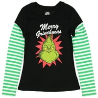Junior je sretan Grinchmas Grinch ukrao Božić Dugi rukav grafički T-Shirt