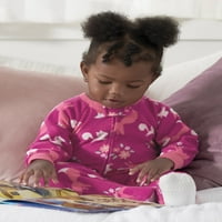 Gerber baby & Toddler Girl Mikroflis pokrivač spavač pidžama, 4 pakovanja, veličine mjeseci-5t