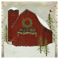 Snow Barn by Beth Albert Canvas Art