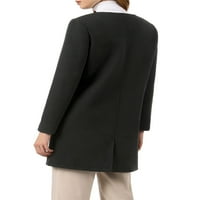 Unique Bargains ženski minimalistički poslovni zimski kaput bez ovratnika