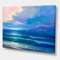 PromenArtict 'Sunrise Glow na morskim valovima I' Nautička i obalna platna Zidna umjetnost Ispis