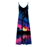 StMixi ljetne haljine za žene za odmor na plaži za odmor sapghetti remen Hawaiian maxi haljine kratki