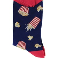 Novelty Socks Popcorn Socks Cotton Unise Film Night Navy
