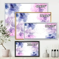 Designart 'Pink And Purple Abstract With Colorful Splashes I' Modern Framered Canvas Wall Art Print
