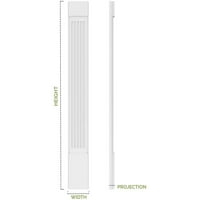 10 W 96 H 2 P Flat Panel PVC Pilaster w dekorativni kapital & baza