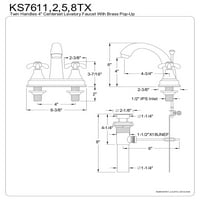 Kingston Brass KS7618T u. Centserset Slavina za kupaonicu, brušeni nikl