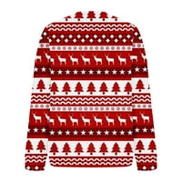 Božić Crewneck duksevi za žene modni novitet Božić pahuljica Print Dugi rukav pulover džemperi