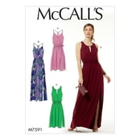 McCall-ov šivaći uzorak propušta 'haljine s visokim rukavima bez rukava, Sash, AN-XS-S-M