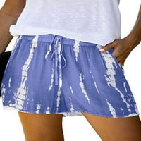Nizine žene Ljeto nacrtavanje elastičnih šarka sa džepovima Casual Casual široke noge kratke vruće hlače