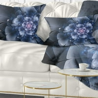 Dizajnerska fraktalna cvjetna svijetloplava latica - cvjetni jastuk za bacanje - 12x20