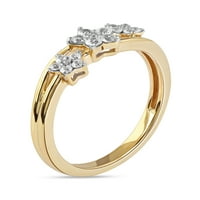 Imperial 10k žuto zlato 1 5CT TDW dijamantski cvjetni prsten za žene