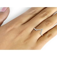 JewelersClub Sterling Srebrni naglasak bijeli dijamantski trokut oblik otvorenog prstena za žene