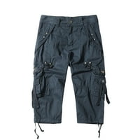 Lopecy-Sta muške casual čiste boje na otvorenom Pocket plaža Radna pantalona za teretna kratke hlače pantne